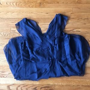 Adrianna Papell Navy Tiered Chiffon Dress